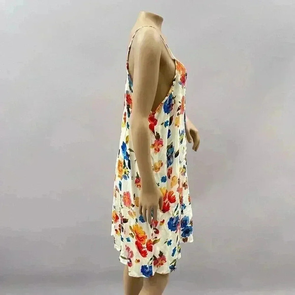Slip Dress Tolani XL Spaghetti Strap Shift Floral Satin Above Knee Cupro Y2K Fai - Picture 4 of 11